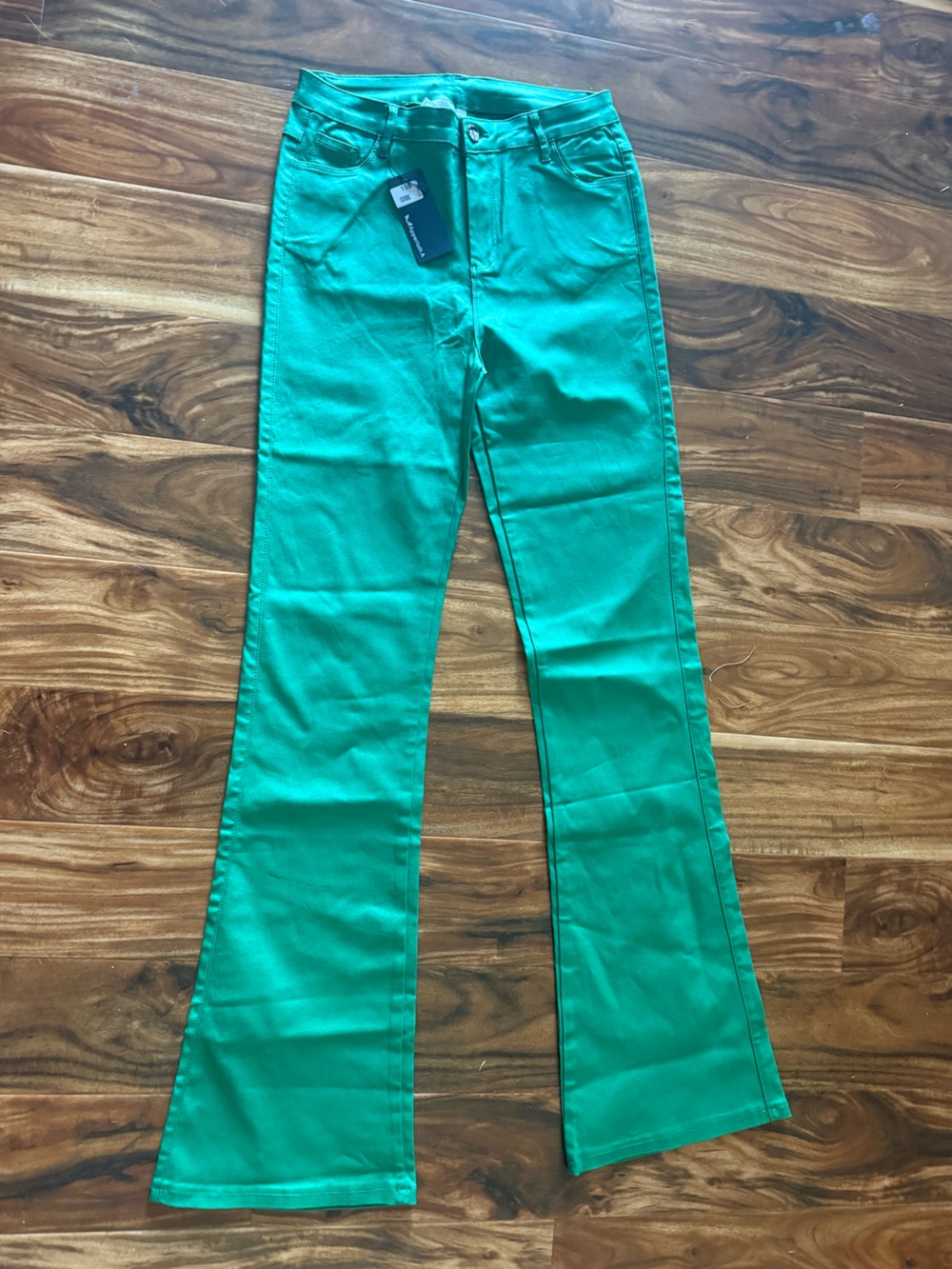 SHEIN Emerald Green Flare Jeans